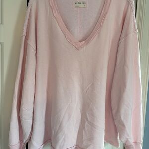 We The Free Light Pink V-Neck Sweatshirt